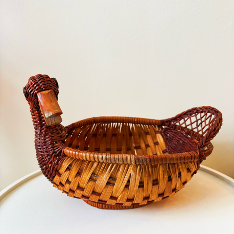 Handwoven Rattan Duck Basket