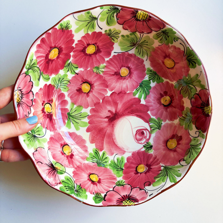 Italian Hand Painted Large Ceramic Bowl 