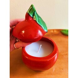 70’s German Handmade Apple Box with Candle 