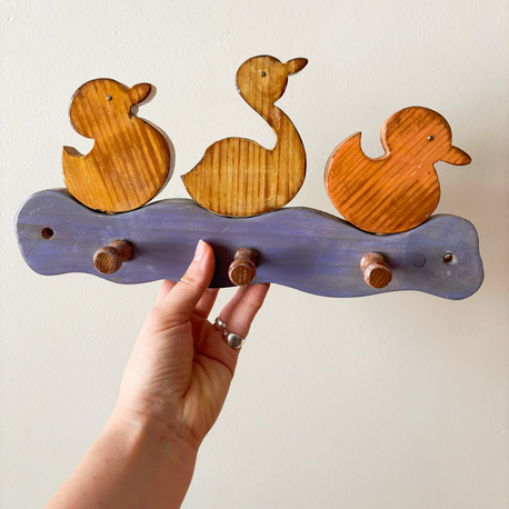 80’s Wooden Ducks Wall Hook 