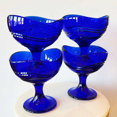 80’s French Electric Blue Dessert Cups 