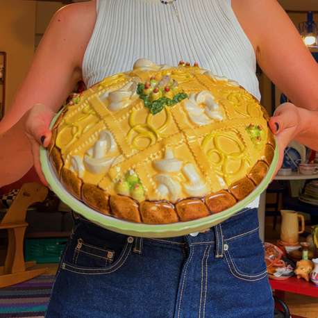 Mushroom + Cheese Tart Shaped Handmade Ceramic Box