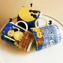 “Cats Night Out” Porcelain Mugs