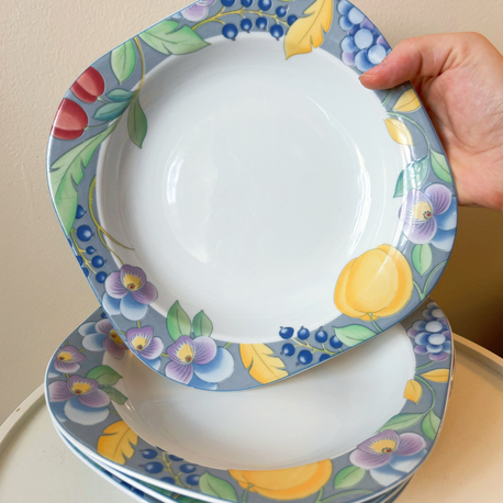 80’s Bavarian Porcelain Deep Plates