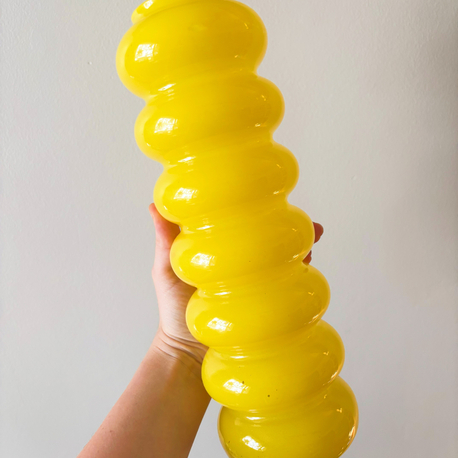 90’s Ikea Yellow Bubble Glass Vase 
