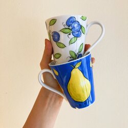 Porcelain Fruity Mugs
