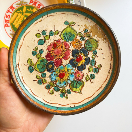 70’s Italian Handmade Floral Wall Plate