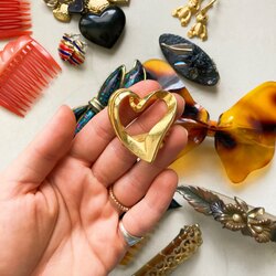 Vintage Golden Heart Brooch
