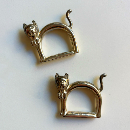 Silver Plated Cat Napkin Rings 