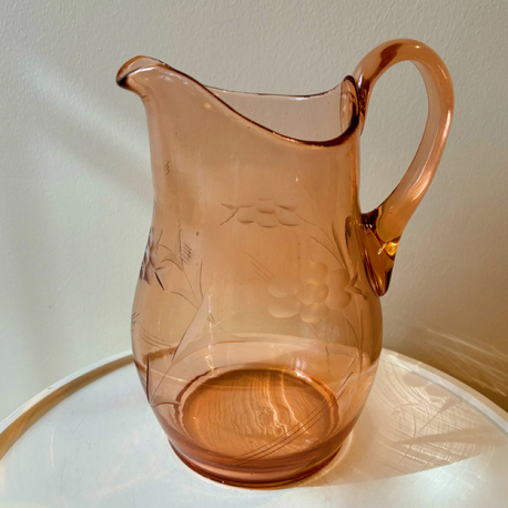 80’s Rose Pink Glass Jug