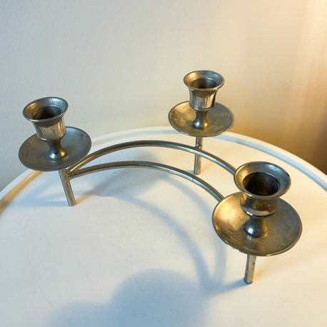 Silver Plated Crescent Moon Candelabra