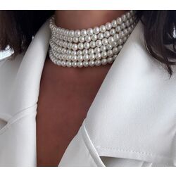 6 Sıra İnci Choker Kolye