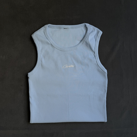 CRTZ Kabartma Nakışlı Tank Top Atlet Bebek Mavisi (1 Adet)