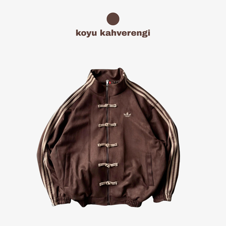 ADDS Chinese Vintage Oversize Kahverengi Kadife Ceket