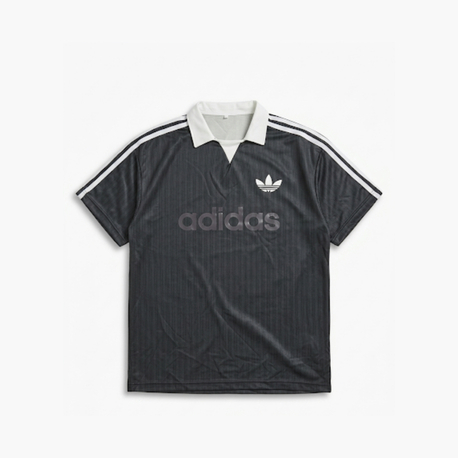ADDS Loose Fit Kabartma Baskılı Yakalı Forma Tişört Siyah