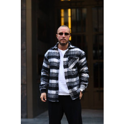 Unisex Jakarlı Oversize Siyah Gömlek