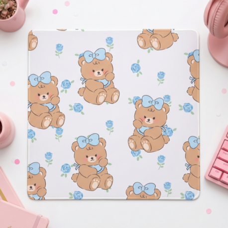 Sevimli Ayıcık Desenli Bilek Destekli Mousepad – Cute Aesthetic Mouse Pad, Masa Aksesuarı