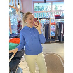 Mavi kapşonlu Sweatshirt