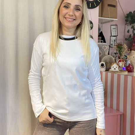 Beyaz pamuklu bady