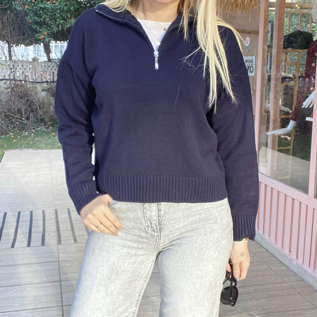Lacivert triko kazak