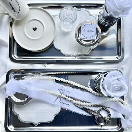 Gümüş Metal Tepsi Seti