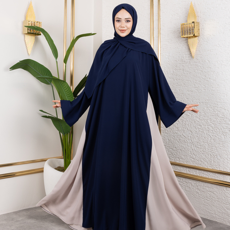 Lacivert Hürrem Abaya Elbise✨