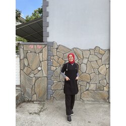 SİYAH Soft licralı kısa kol 90 cm Takım 
