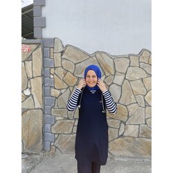 LACİVERT Soft licralı kısa kol 90 cm rakımı 
