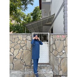 PETROL MAVİ  SOFT LİCRALI  90 cm TESETTÜR TAKIM 