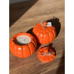 Doğal Soya Mum | Balkabağı Şeklinde, Taş Tozundan El Yapımı Dekoratif Mum (9x9 cm)