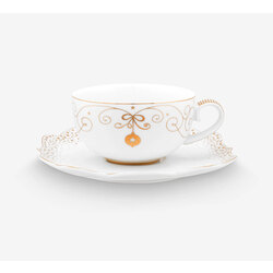 Pip Studio Beyaz Porselen Çay Fincanı 225 Ml Royal Gold White