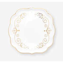 Pip Studio Beyaz Porselen Çay Tabağı 10 Cm Royal Gold White