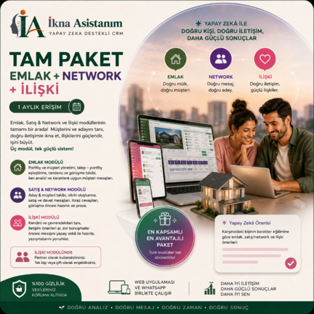 İkna Asistanım · Tam Paket: Emlak + Network + İlişki (1 Ay) — 999 TL