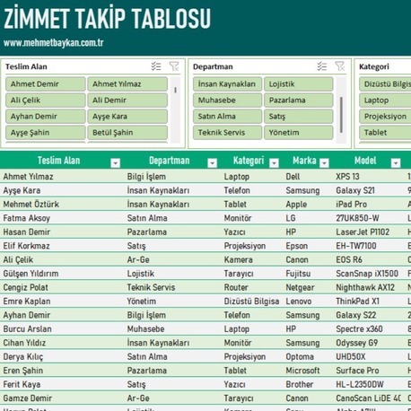 Excel Zimmet Takip Programı