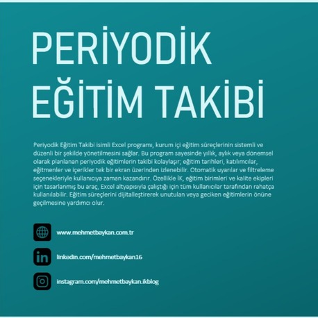 Excel Periyodik Eğitim Takip Programı