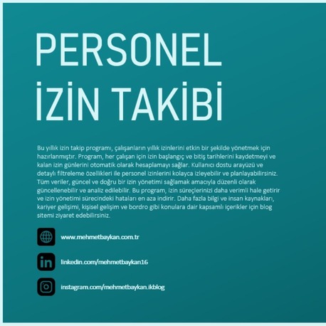 Excel Yıllık İzin Takip Programı
