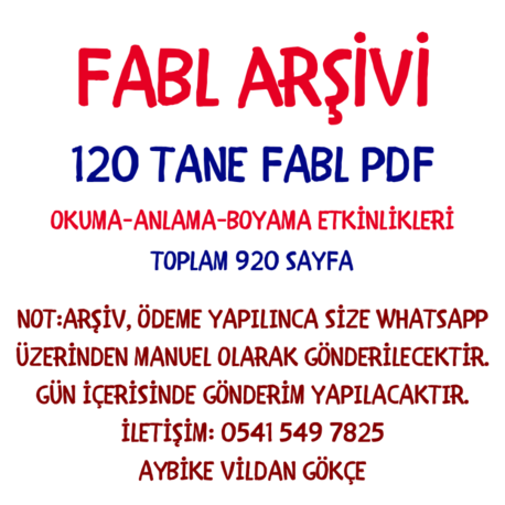 120 ADET Fabl Oku – Anla – Boya PDF Arşivi