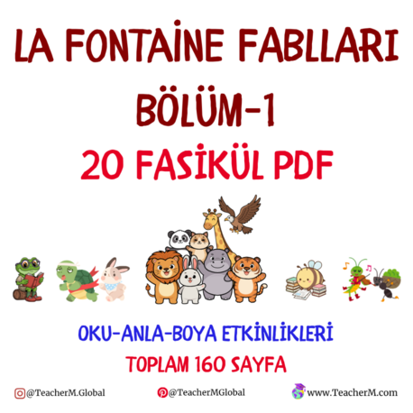 La Fontaine Fablları 1. Bölüm – Oku, Anla, Boya PDF Seti