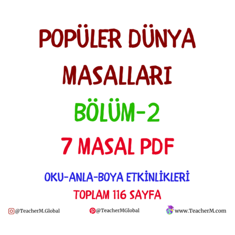 Popüler Dünya Masalları Bölüm - 2 PDF Seti | 7 Fasikül