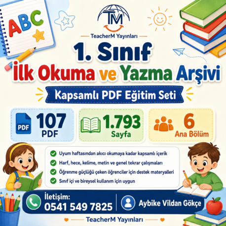 1. Sınıf İlk Okuma ve Yazma PDF Arşivi | 107 PDF – 1.793 Sayfa