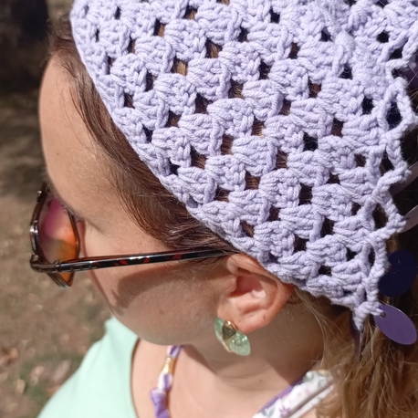 El Örgüsü Lila Bandana