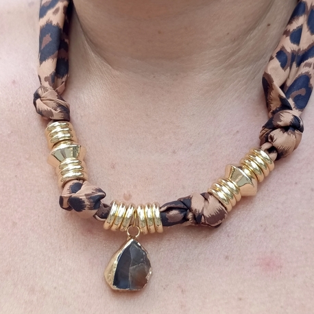 Leopar Fular Kolye