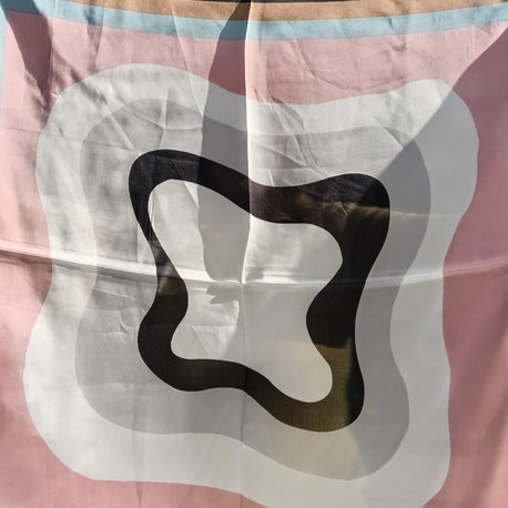 Pembe-Gri Geçişli Fular