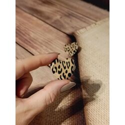Leopar Desenli Kalp Küpe