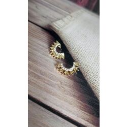 Yarım Güneş Gold Küpe
