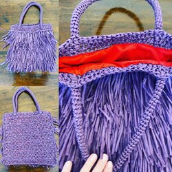 mor püsküllü raffia omuz çantası