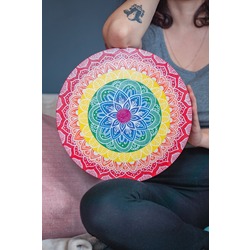 Gökkuşağı Mandala | Çakra Mandala | Renkli Mandala Tasarımı | Akrilik Mandala 