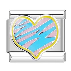 Çelik Charm PinkBlue Heart