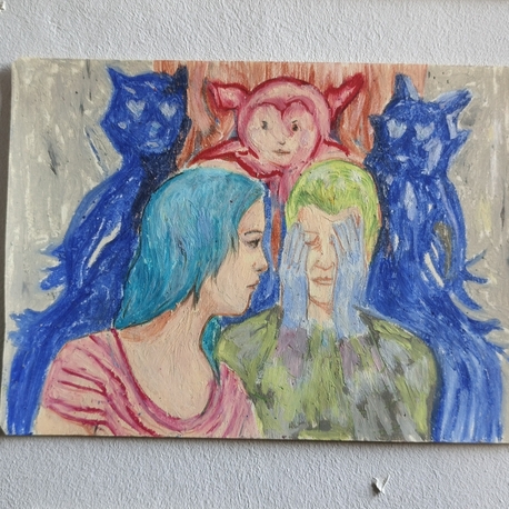 oilpastel figure
