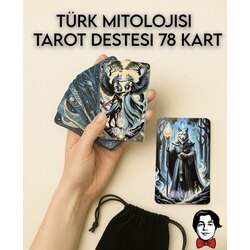 TÜRK MİTOLOJİSİ TAROT DESTESİ 78 KART+KADİFE KESE